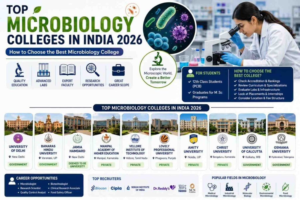 top microbiology colleges in india 2026